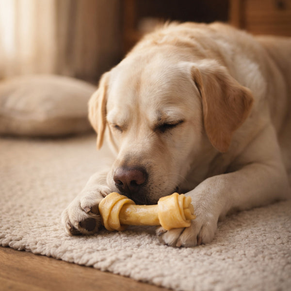 Pure Breed 2 Pack Knotted Rawhide Dog Chew Bones | Long Lasting Dog Chew Treats | High Protein Low Fat Dog Snacks | Puppy & Adult Dog Chew Bones for Indoor or Outdoor Use