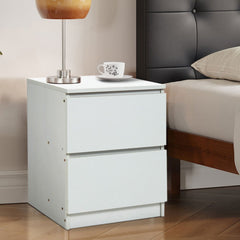 White Wooden Bedside Table With Drawers, Small Cabinet Cupboard Bedroom Furniture Storage Nightstand Unit, Modern Chest Of 2 Drawers Cabinet, Living Room Home Office Sofa Side End Table Coffee Tea Table Side Desk, Multi Functional Bedside Cabinet, 32x30x4