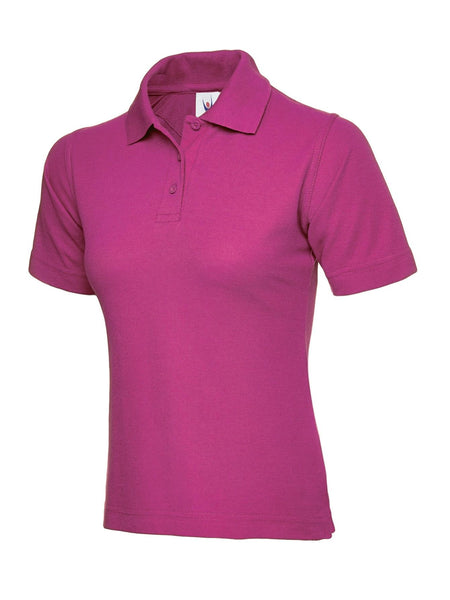 Uneek Clothing UC106 Women's Classic Short-Sleeved Poloshirt - Uniform, Casual or Office Wear | 50/50 Cotton Polyester | Plain Tee Top for Ladies, Side Vents