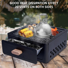 Portable BBQ Grill, Folding Tabletop Charcoal Barbecue Grill, Foldable Stainless Steel BBQ Grill for Camping, Garden, Travel, Picnic, Outdoor