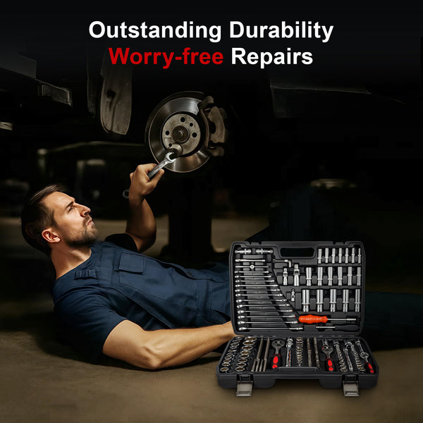 Auto Repair Tool Kit – Mechanic 216-Piece Set with Ratchet, Sockets, Wrenches & Drill Bits