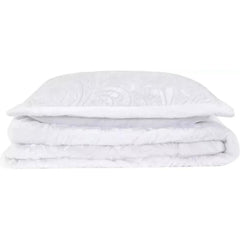 3pcs Embossed Bedspread Set - Coverless Comforter with 2 Pillow Shams, Lightweight All-Season Bedding - Soft Teddy Fleece Bedspread