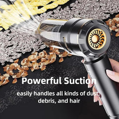 Flexup V-21 Blower & Vacuum, Three Speed Adjustment Functions, Portable & Rechargeable High Power Handheld Cordless Vacuum for Car, High Suction Power, Wireless, Brushless (Black)