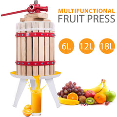 Fruit Press with Straining Bag & Steel Legs - Cider Making Kit - Manual Juice Maker for Apple Press, Grapes, Berries, Cider Press and Wine Juice Press