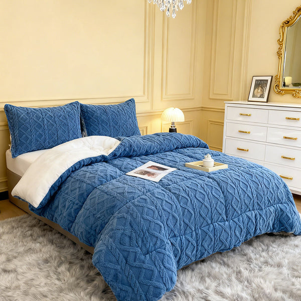 Luxury Taffeta Comforter Thick Warm Comforter, Heavy Warm Winter Comforter Core, Modern Ultra Soft Thick Weighted Blanket All Season Fluffy Fleece Quilt Beddin, Ideal Bedding Gifts for Christmas Mother's Day Valentine's Day Festival, Single Double King Su