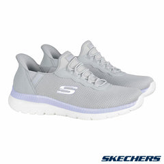 Skechers Ladies Swift Fit Bountiful Trainer in Black/ Grey