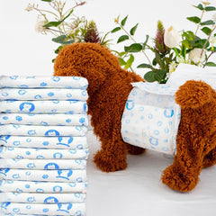 Disposable Dog Nappies Male, Male Dog Wraps, 12pcs Dog Belly Bands, Wetness Indicator, Super Absorbent, Leak-Proof, Incontinence,Stretchy Pants, 4 Size for 3 - 25kg Male Dog