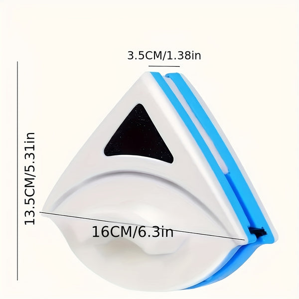 Magnetic Window Cleaning Tool with Dual Sides - a Reusable Glass Wiper Suitable for Single-Layer Glass Thickness of 3-8Mm, Featuring a White And Blue Design with a Hanging Loop, Requires No, Ideal for Home, Kitchen, Bathroom, Outdoor Use
