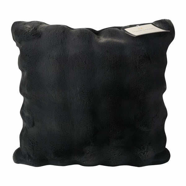 House & Home Faux Fur Bubble Cushion in Grey, 50 X 50 Cm