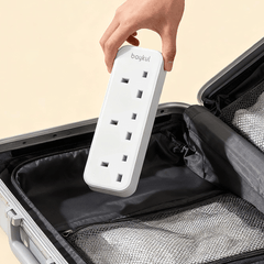 baykul 1pc Vertical Design Extension Socket, UK Plug Plug Adaptor3 AC UK Outlets With Independent Switch, Suitable For Home Office Dorm