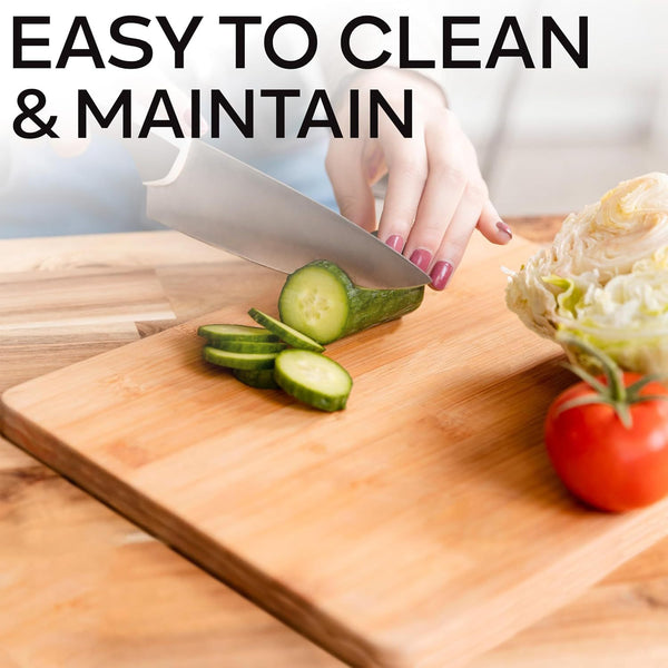 Bamboo Chopping Board for Kitchen, Dual-Sided Cutting Boards for Meat, Vegetables, Cheese, Bread - Home Essentials, 34 x 24 x 1.5 cm