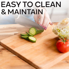 Bamboo Chopping Board for Kitchen, Dual-Sided Cutting Boards for Meat, Vegetables, Cheese, Bread - Home Essentials, 34 x 24 x 1.5 cm