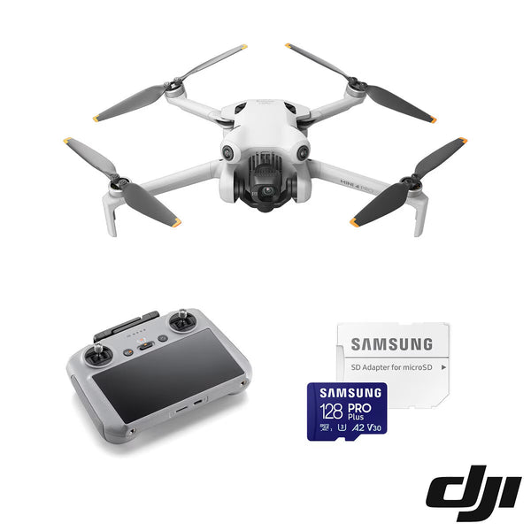 DJI Mini 4 Pro with DJI RC2 and 128GB Samsung Microsd Card for Action Sports Camera