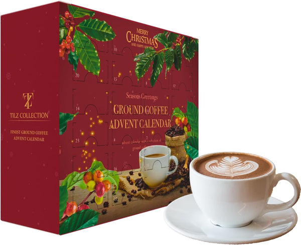 Coffee Advent Calendar 2025 –24 Artisan Ground Coffee Gift Set, Christmas Adult Advent Calendars, Individual Sachets Sampler |Non Chocolate Advent Calendar for Coffee Lovers, Men, Women, Vegan Gifts