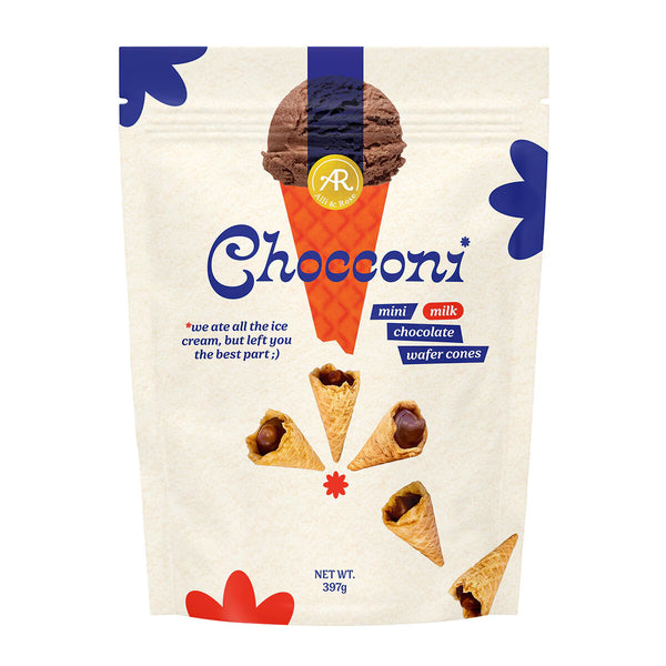 Chocconi Mini Milk Chocolate Wafer Cones, 397G