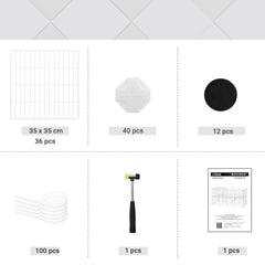 2-Floor Metal Pet Playpen, 36 Grid Panels, Customisable Cage Enclosure for Small Animals, Guinea Pigs Hamster Runs, Rabbit Hutches, Includes Mallet, Indoor, 143 x 73 x 71 cm, White/Black