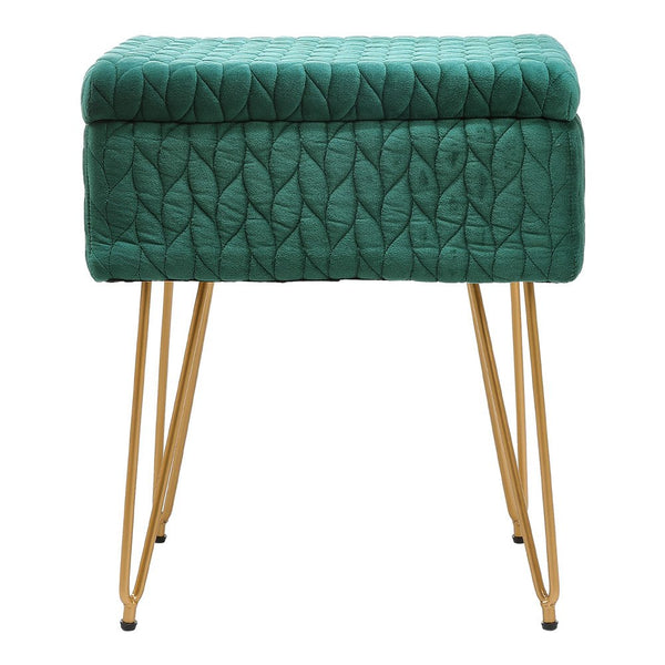 Padded Storage Footstool, Living Room Side Table with Tray, Sofa Footstool, Bedroom Dressing Stool - Features Large Built-in Storage, Non-Slip Metal Hairpin Legs, Includes Tray, Suitable for Living Rooms, Bedrooms, Hallways