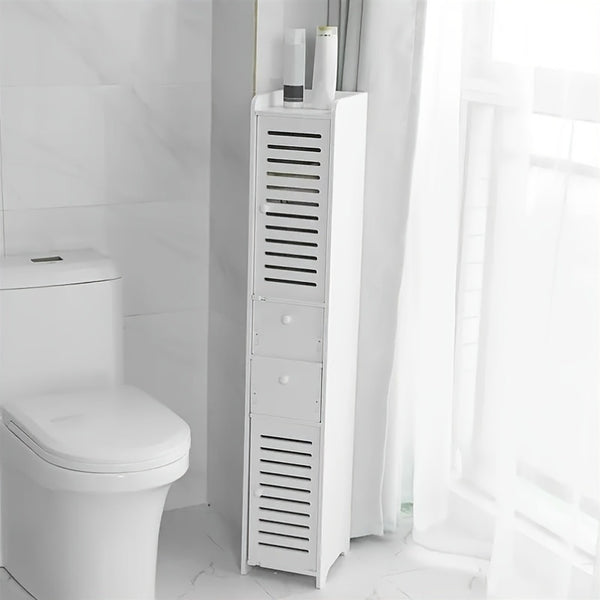 Under Sink Bathroom Cabinet, White Basin Cabinet, Bathroom Under Sink Bathroom Storage Units Freestanding, Wood Plastic Board Bathroom Storage Unit, 59.94X29.97X58.42cm