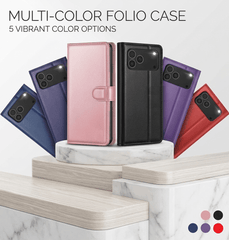Leather Wallet Flip Cover with Card Holder, Stand Feature, Magnetic Closure, Compatible with iPhone 17 Pro Max 16 15 14 Pro Max 13 12 11 XR 8 7 SE 2022