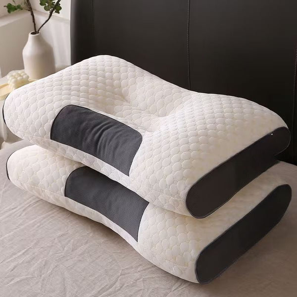 1/2pcs Soft Low Pillows, Soft Slim Pillow, Medium Thickness Pillow, Modern Zipper Design, Hotel-Quality Polyester Filling, White & Gray, Perfect for Home Bedroom Decor, Christmas & New Year Gift