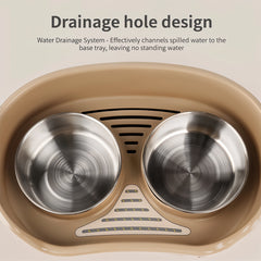 Raised Dog Bowls for Cats and Dogs, Elevated Dog Cat Food and Water Bowls Stands Feeder Dishes with 2 Stainless Steel Bowls, 2 Colours Available