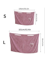 Women'S Coral Fleece Bathrobe, 1 Count Soft Absorbent Bath Skirt, Ladies Wearable Bath Towel, Bathrobe for Beach Spa Sauna Shower