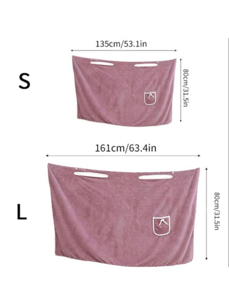 Women'S Coral Fleece Bathrobe, 1 Count Soft Absorbent Bath Skirt, Ladies Wearable Bath Towel, Bathrobe for Beach Spa Sauna Shower