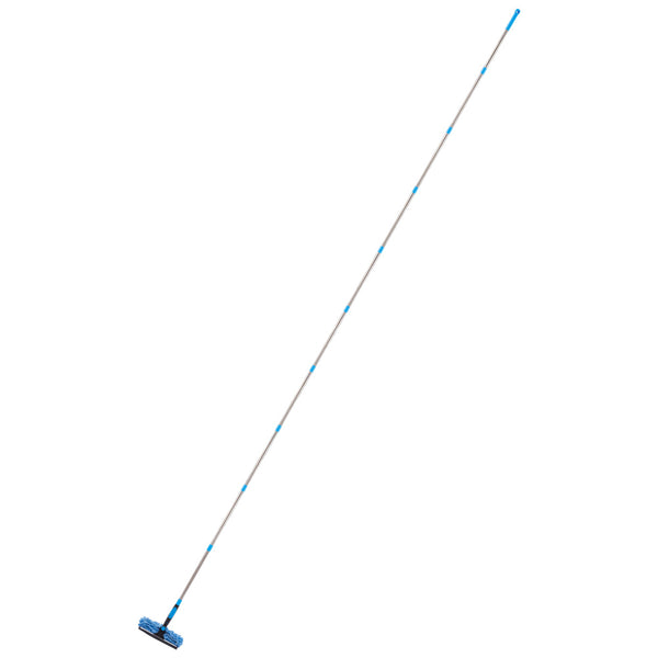 1pc 10-Section Extra-long 4.3m Telescopic 2-in-1 Window Glass Cleaner Wipe and Scraper Double-sided Use, Suitable for High-rise Windows Walls Cars Indoor Outdoor Cleaning Professional Rod Kit