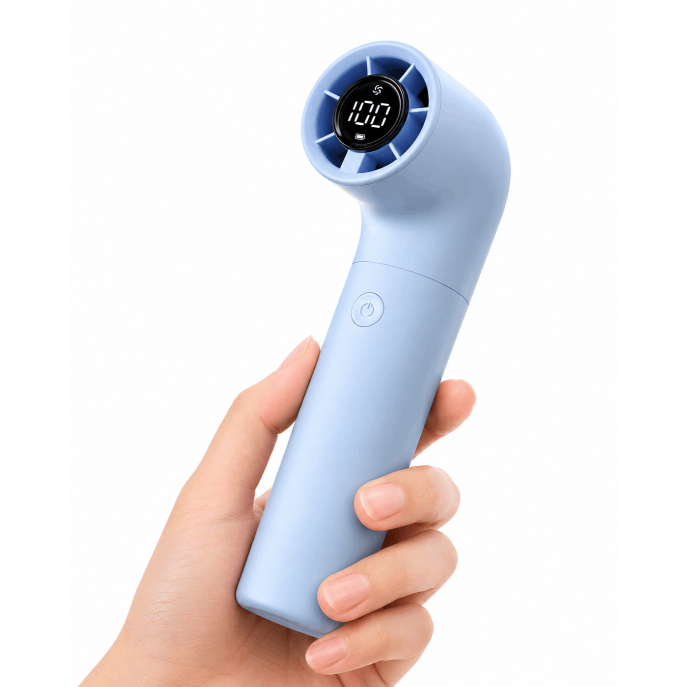 Portable Handheld Fan Turbo Mini 16500 RPM High Speed 5 Speeds Rechargeable Personal Travel - Blue PH02-A