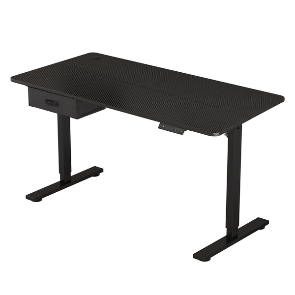 Electric Standing Desk, Sit Stand Table, Height Adjustable Electric Standing Computer Desk with USB Charging Port and Desk Drawer for Home Office