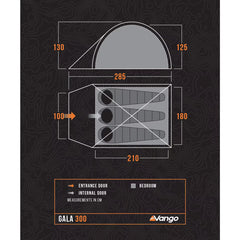 Vango Gala 300 3-Person Dome Tent