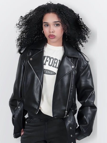 Women'S Long Sleeve PU Jacket For Autumn And Winter, Faux Leather Jacket, Mothers Day Gifts For Mom