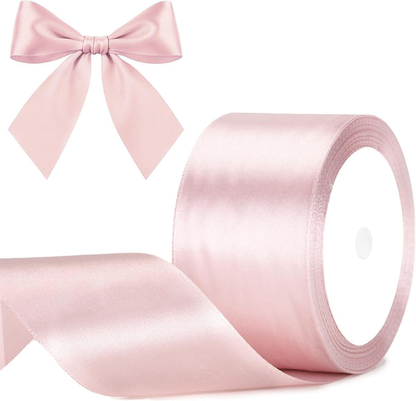 G2PLUS White Stain Ribbons - 22M Thick Fabric Gift Wrap Ribbons for Crafting, Wedding & Valentine'S Day Decoration