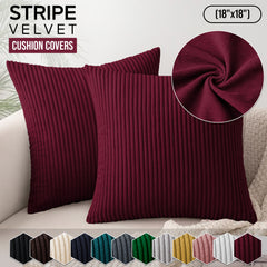 1pc Stripe Velvet Cushion Cover – Soft Luxury Cushion Case, Modern Textured Design, Machine Washable for Sofa & Bedroom Decor, Ideal Gift