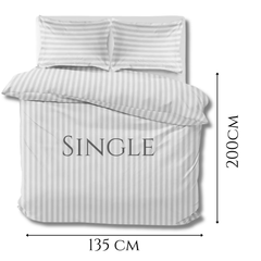 Luxurious Hotel Quality Egyptian Stripe Duvet/Quilt Cover Bedding Set with Pillowcases All Sizes Bedding Set - 3pcs Hypoallergenic Satin Stripes Microfiber Duvet Quilt Cover with Pillow Cases - Soft Comfortable, Durable Breathable & Anti-Wrinkle Duvet Cov