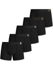 5-Pack Men’s Boxers – Cotton Underwear in Blue, Black, or Mixed Dark Colors – Soft, Breathable & Comfortable Fabric – Longer Leg Design with Anti-Chafing Fit – Tag-Free, Anti-Roll Waistband & No Ride-Up – Everyday Multipack Men’s Boxer Shorts – Durable, S