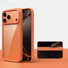 Phone Case - Luxury Matte Orange Shockproof Case for Iphone 17 Pro Max 17 Pro Transparent Back Cover Anti-Scratch Protective Phone Case