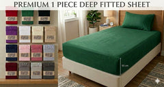 Extra Deep Fitted Sheets 30cm deep pocket with Elastic Cornes For Perfect Mattress Fit, Available in Single,Double, King,& SuperKing Size
