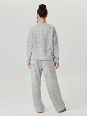 Women'S Minimalist Round Neck Loose Top And Exposed Stitch Trousers Co-Ord, Soft Womenswear