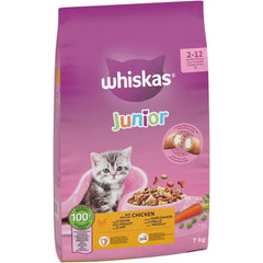 7kg Whiskas Kitten Junior Complete Dry Cat Food Chicken Cat Biscuits