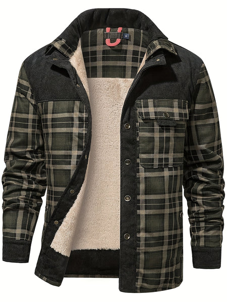 US Size Men'S Casual High-Quality Fall/Winter Plaid Jacket