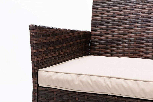 4pcs Rattan Outdoor Garden furniture sofa set with 2x Armchairs 1x Double Sofa & 1 table for indoor & outdoor