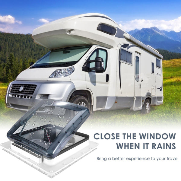 Roof Vent Fan Motorhome Fan Speed Intake Exhaust Automatic Level Permanent Reversible Fan with Crank Lift Smoke Lid