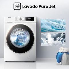 Hisense WDQA8014EVJM 60Cm Freestanding 8 KG Front Load Washer Dryer - 1400 RPM - Pure Steam - Purejet - Pause and Add - Inverter Motor - White