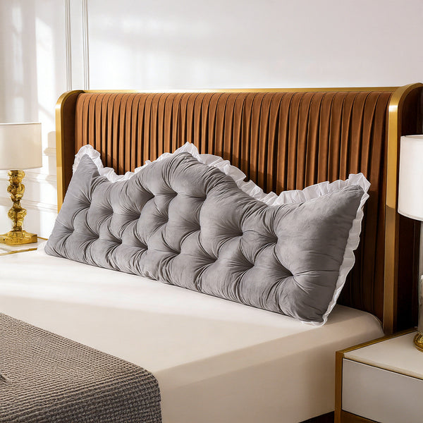 Large Ultra-Soft Comfortable Plush Backrest Pillow, Princess Style Reading Cushion, Neck and Back Support, Luxurious Fashionable Home Style Multifunctional Lace Ruffled Headboard Cushions, Suitable for Bedroom, Living Room, Dorm, Sofa Home Decor, Machine