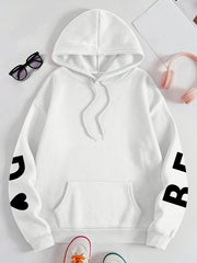 IT's REALLY Print Hoodie, Casual Fashion Sweatshirt, Hooded Pocket Drawstring Sweatshirt for Fall & Winter, Women's Clothing