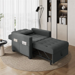 Costoffs 3-in-1 Convertible Sleeper Chair Bed, Tufted Futon Sofa Chair with Adjustable Backrest & Back Pillow, Multi-Function Sleep Chair Bed for Small Space, Apartment, Studio, Guest Room, Home Living Room Furniture