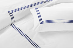 Embroided Baratta Stitch Duvet Cover Set with Matching Pillowcases - Ultra-soft Brushed Microfibre – Chic & Modern Design – Easy Care & Machine Washable