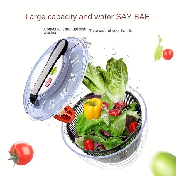3L Salad and Vegetable Spinner Fast  Strainer Lettuce Washer and Dryer Kitchen Tool for Washing and Drying Vegetables and Fruits