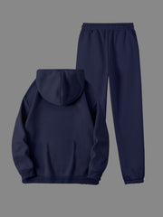 Women's Winter Casual -Lined Thickened Hooded Sweatshirt and Sweatpants Two-Piece Set